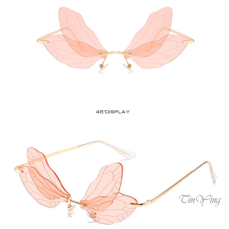 GETNOIVAS Kính mát tròng trong suốt không viền thời trang cho nữ