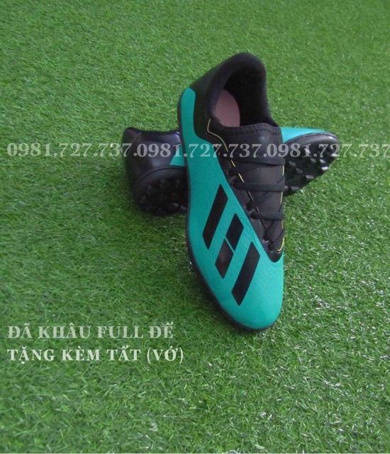 Giày đá bóng sân cỏ nhân tạo X18 - Tặng Balo,Rút đựng giày - Khâu đế 100%