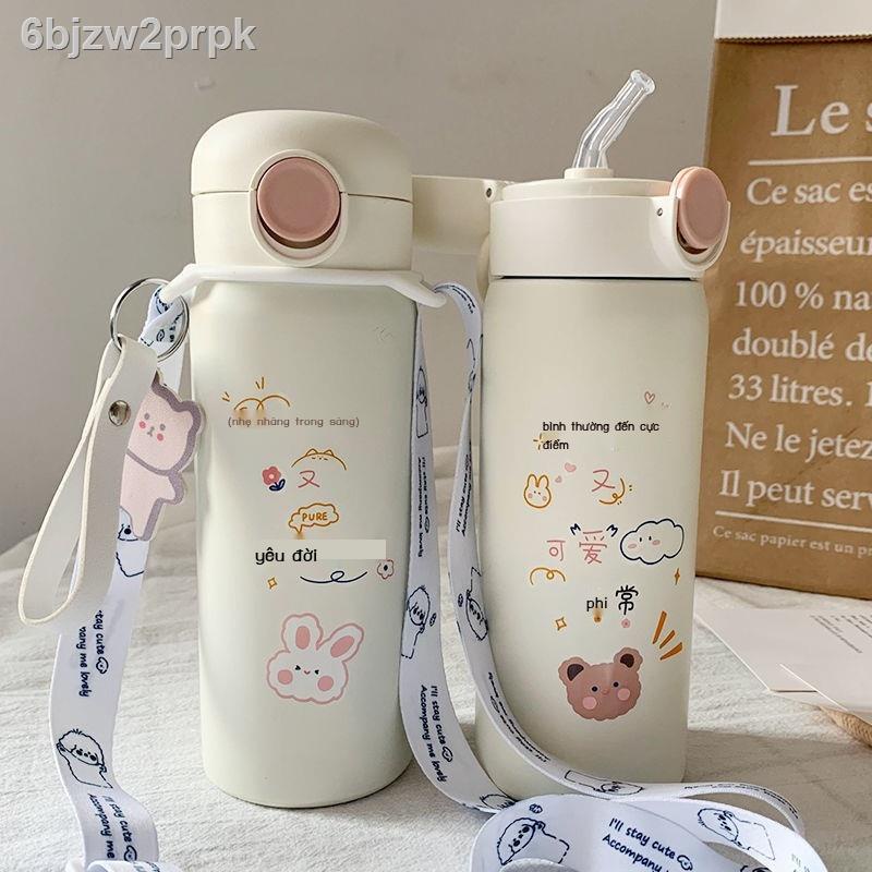 Cốc cách nhiệt nữ tươi tắn và dễ thương với cốc đựng nước bằng ống hút xu hướng sáng tạo Phiên bản Hàn Q
