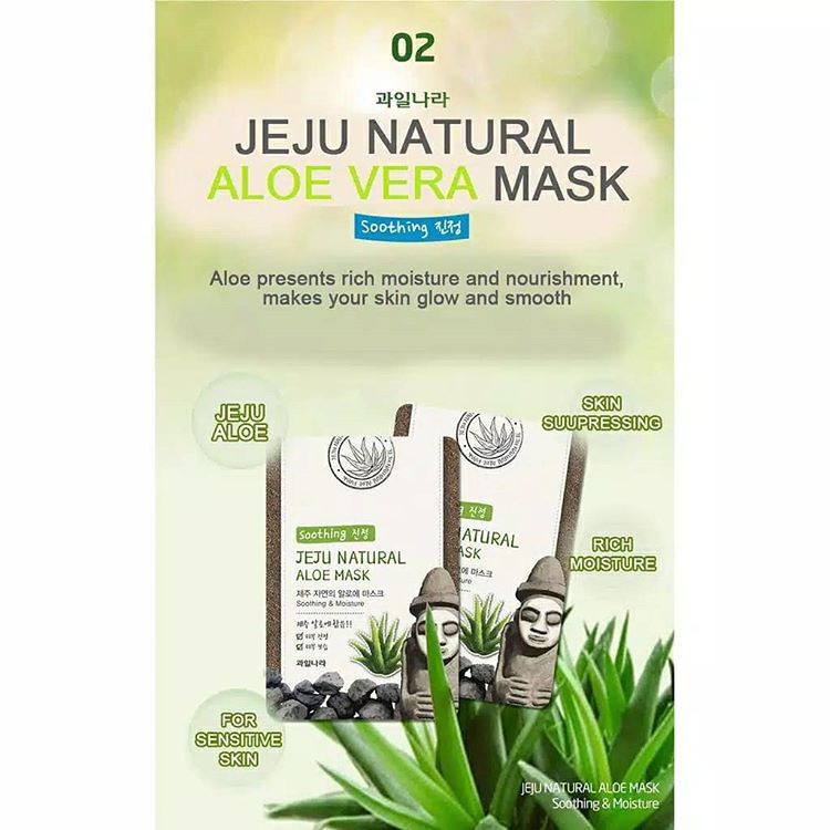 [Chính Hãng] Bộ 10 Mặt nạ Lô hội- Welcos Jeju Natural Aloe Hàn Quốc