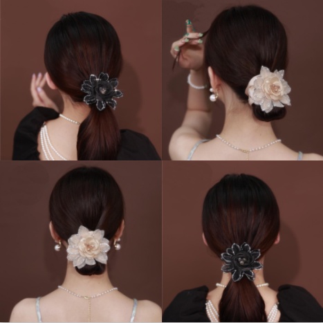 Dây Cột Tóc Đính Hoa Hướng Dương Lấp Lánh Chất Lượng Cao