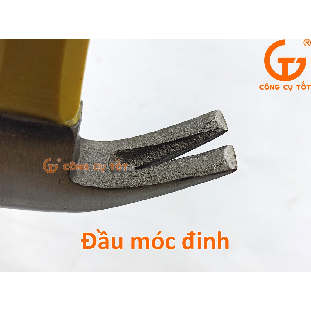 Búa nhổ đinh 330mm x 670g cán nhựa vàng bọc cao su đen