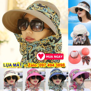 Nón chống nắng mũ che nắng màu nâu phụ kiện rời 1 nón đội 6 kiểu chất liệu nhung lụa cực mát hàng cao cấp
