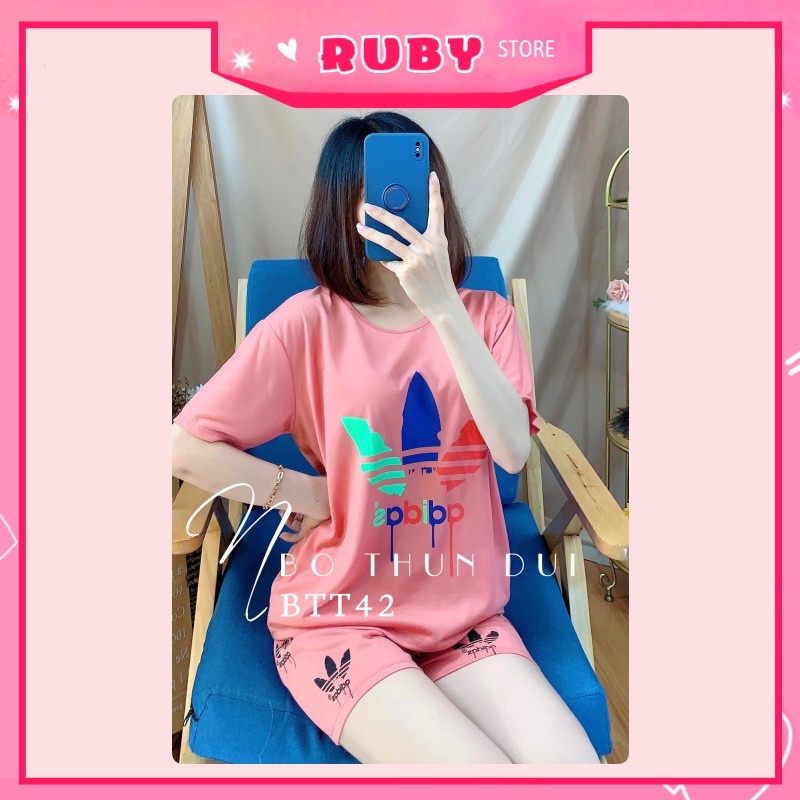 Set bộ nữ mặc nhà ❤️ Đồ bộ đùi thể thao chất thun mềm mịn Free Size Dưới 47KG ❤️ Rubystorevn