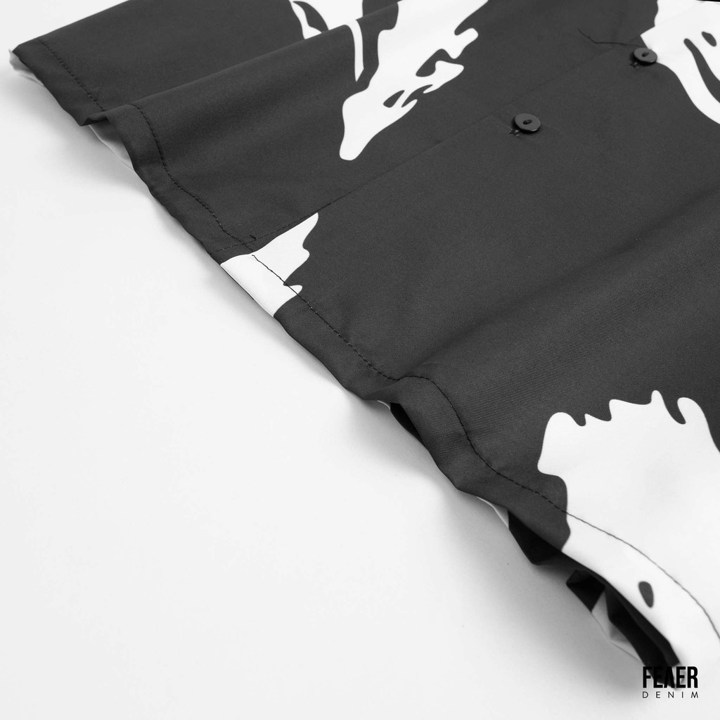 Áo sơ mi nam FEAER chất lụa họa tiết lá đen Boo Boo | BigBuy360 - bigbuy360.vn