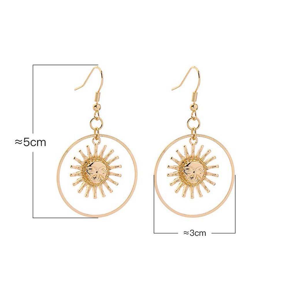 1 Đôi Bông Tai Tròn Mặt Trời Cỡ Lớn Phong Cách Hàn Quốc Thời Trang Cho Nữ VANES1