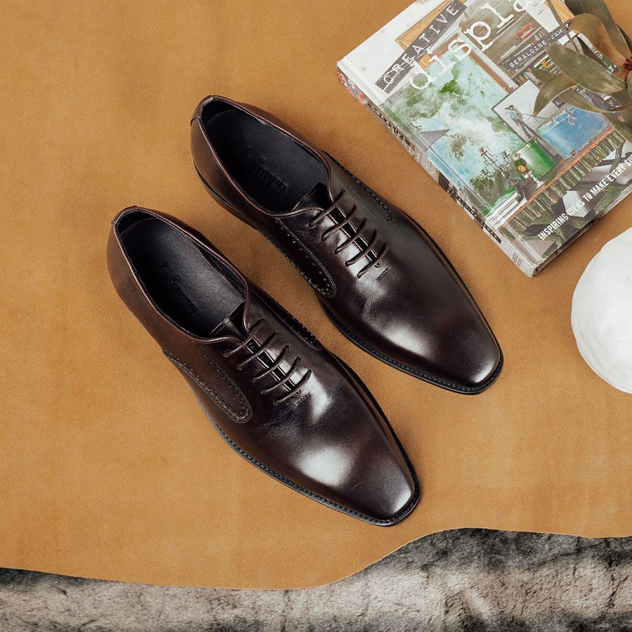 Giày Oxford Nam LAFORCE Quarter Brogue GNLA82.3-CF Tặng Tất Nam Cao Cấp