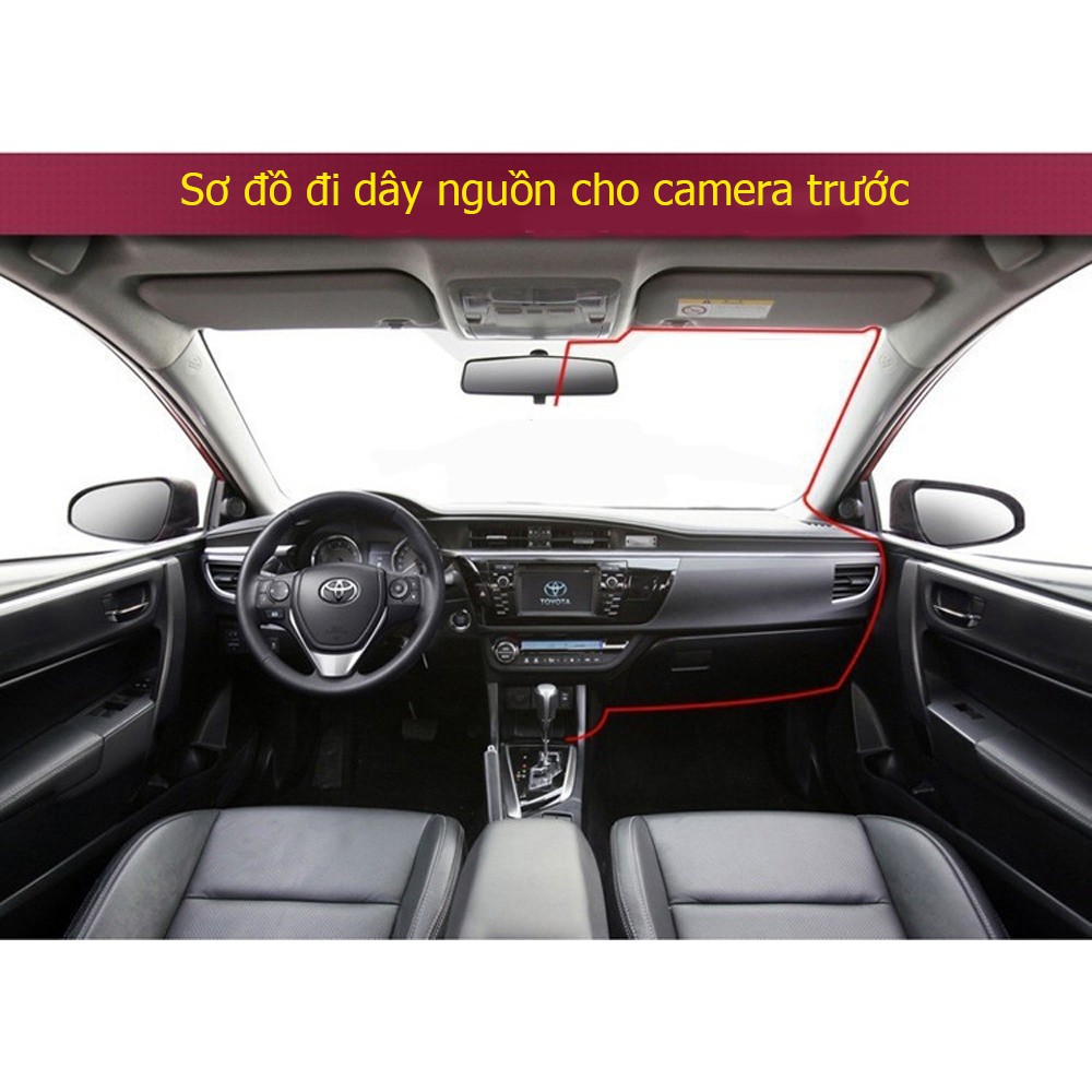 Camera hành trình ô tô, gắn gương chiếu hậu, gồm camera trước và sau, màn hình 4.3 inch, tặng 1 thẻ nhớ 32GB