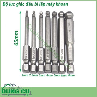Bộ 7 lục giác đầu bi lắp máy khoan