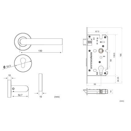 Khoá thông phòng, khóa tay gạt, khóa tay nắm phân thể-Huy hoàng SS 5837 / SS5834