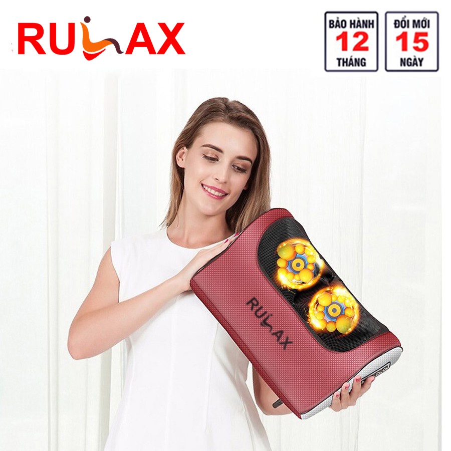 Gối Massage Hồng Ngoại 16 Bi Cao Cấp RULAX Model RL-03 Phiên Bản 2021 Có Hướng Dẫn Tiếng Việt