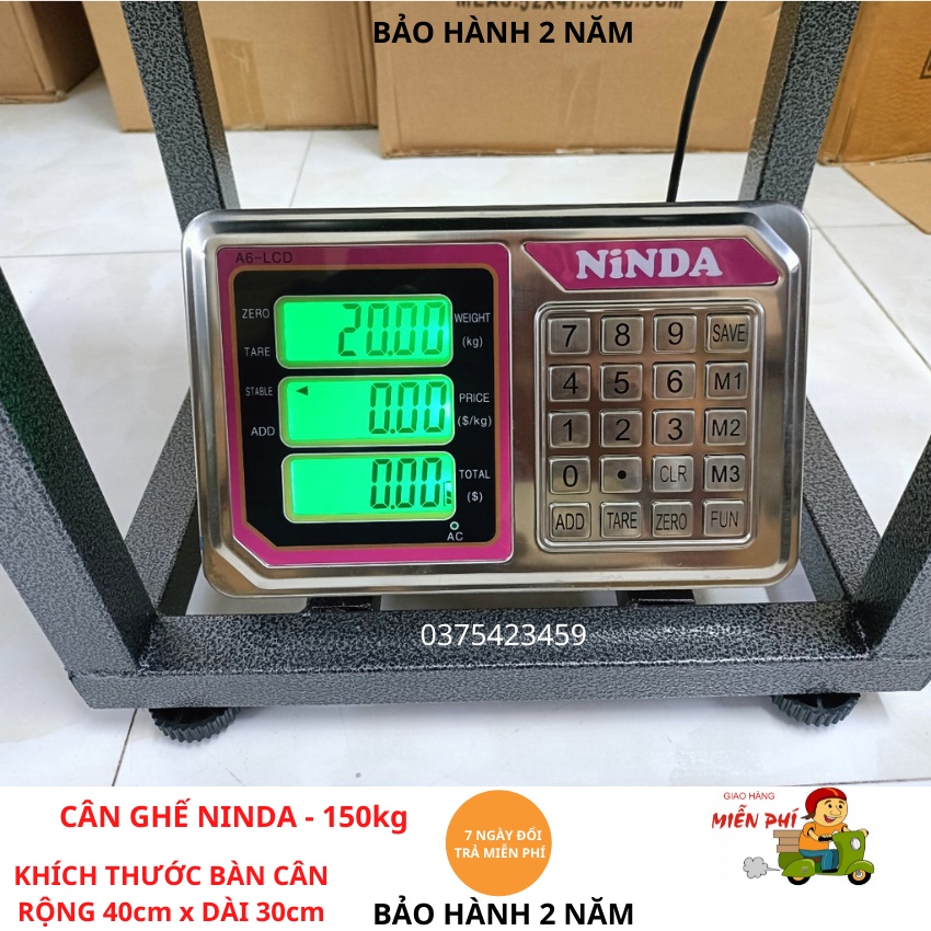 [Hàng Loại 1] cân ghế điện tử tính tiền NINDA (150kg&amp;300g) bán hàng, Làm Bằng Sơn Tĩnh Điện (Bảo Hành 24T)