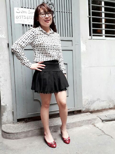 Áo sơ mi họa tiết size s<52kg