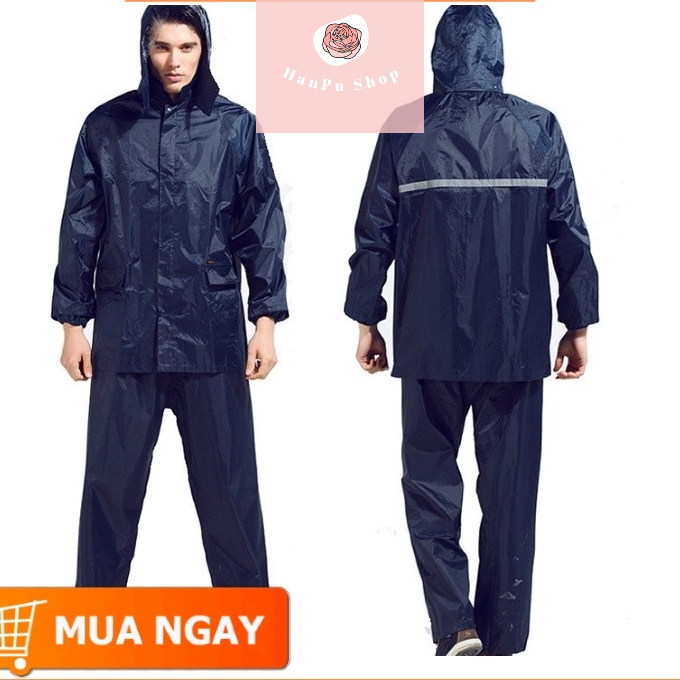 Áo Mưa Bộ Người Lớn - Xanh Đen