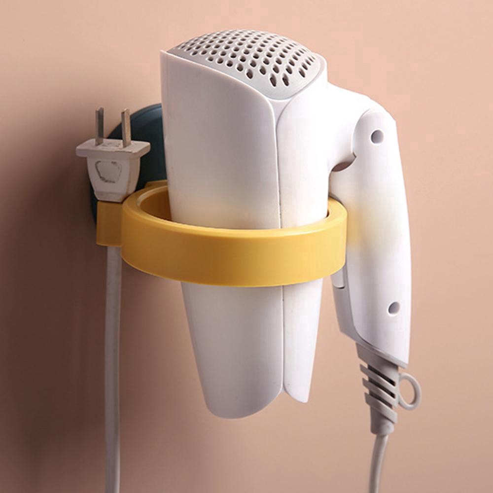 Durable Wall-mounted Bathroom Hair Dryer Holder/ With Strong Back Glue Hanging ABS Shelf Drier Hanger Storage