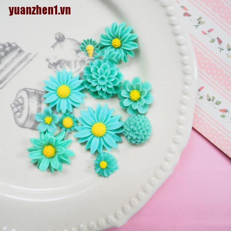 [YUANZHEN1] 11 Hoa Cúc Nhựa Resin Trang Trí Sổ Tay DIY