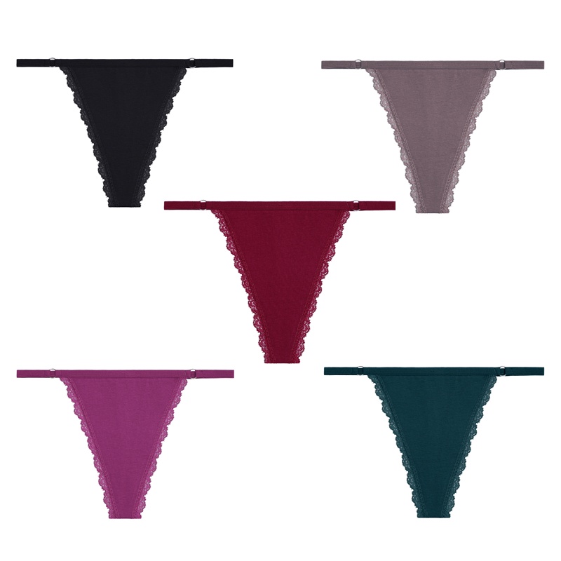 3 Quần lót CUTEBYTE vải cotton lọt khe phối ren quyến rũ thời trang cho nữ