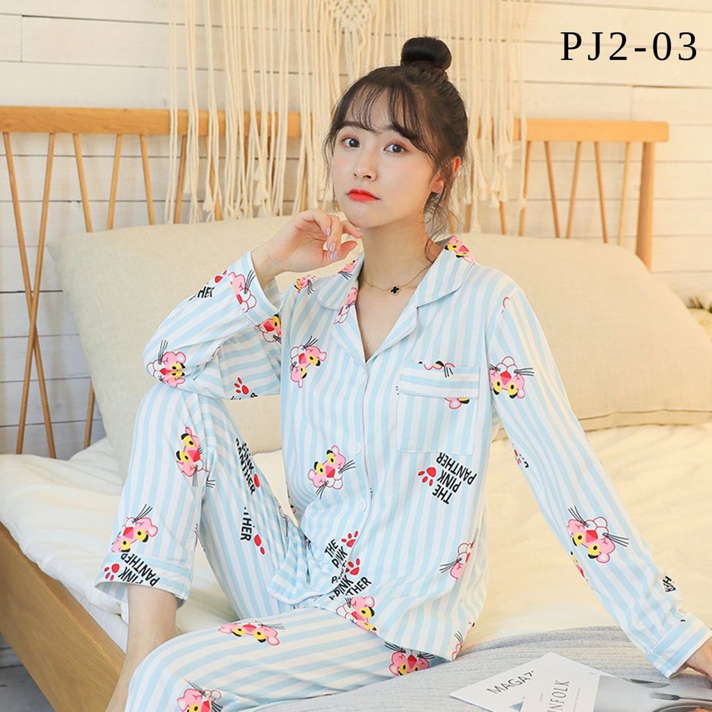 [KHUYẾN MÃI 3 NGÀY] BỘ PIJAMA DÀI TAY COTTON THUN HỌA TIẾT XINH XẮN HÀNG QUẢNG CHÂU CÓ SẴN | WebRaoVat - webraovat.net.vn