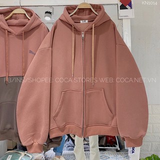 [KN1014]🦑🦑🦑 Áo khoác nỉ trơn form rộng phong cách Hàn Quốc (Có sẵn/ảnh thật)