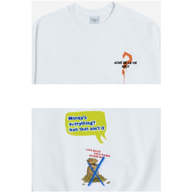 Áo Thun Dài Tay ADLV CARTOON SERIES WOFT SWEATSHIRT WHITE