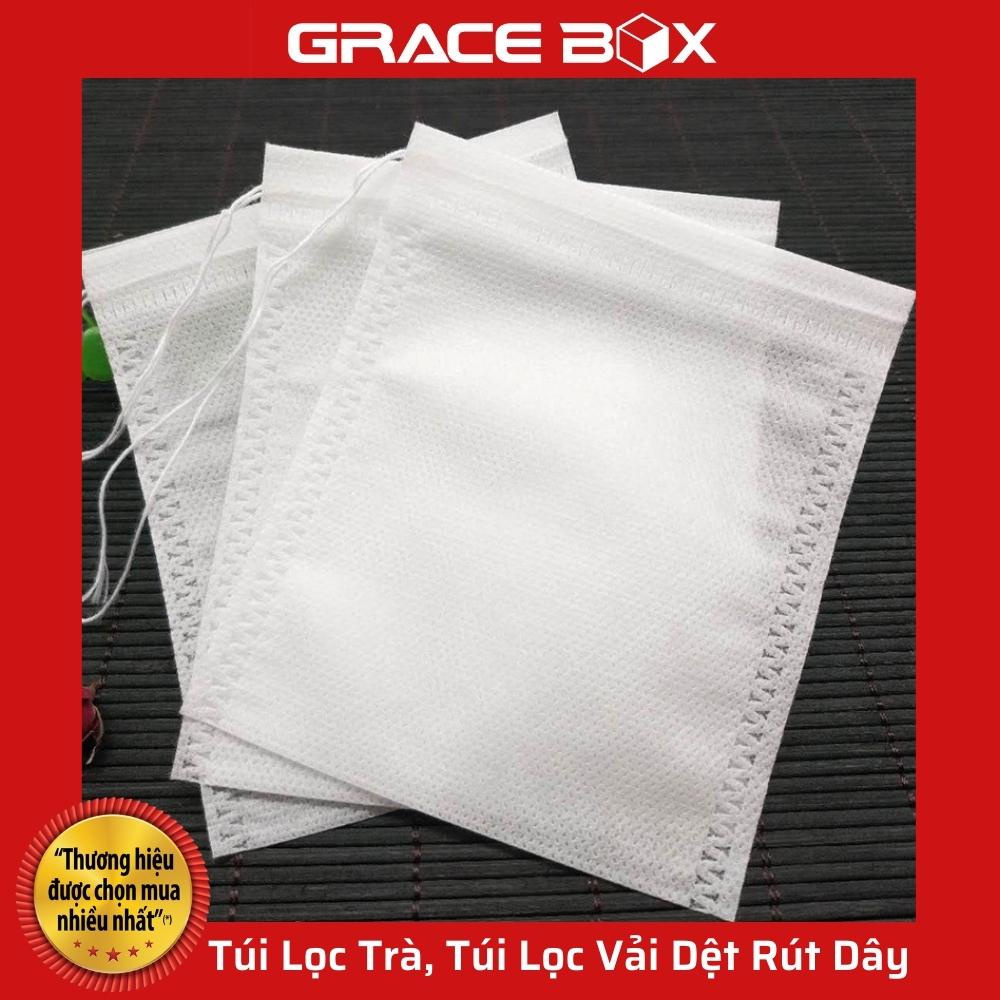 {Giá Sỉ} Xấp 50 Túi Lọc Trà, Túi Lọc Vải Dệt Rút Dây - Loại Cao Cấp- Siêu Thị Bao Bì Grace Box