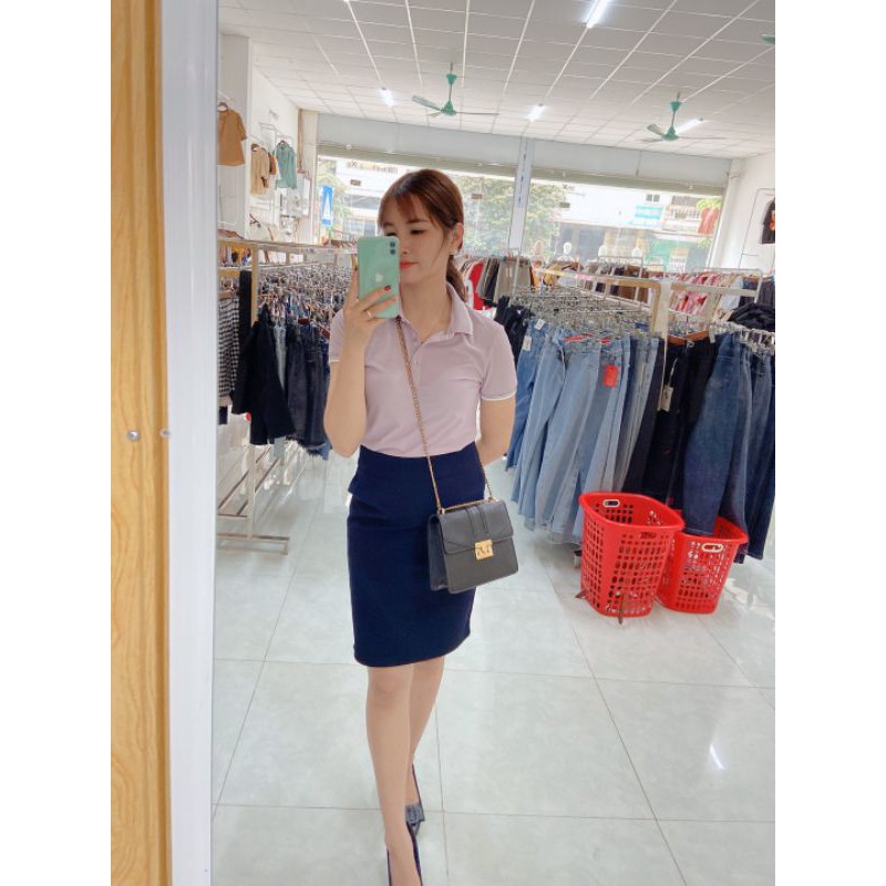 Chân váy ôm công sở Linh Chi  vải tuyết mưa cao cấp,giãn nhẹ, không xù lông, mặc rất tôn dáng CV28