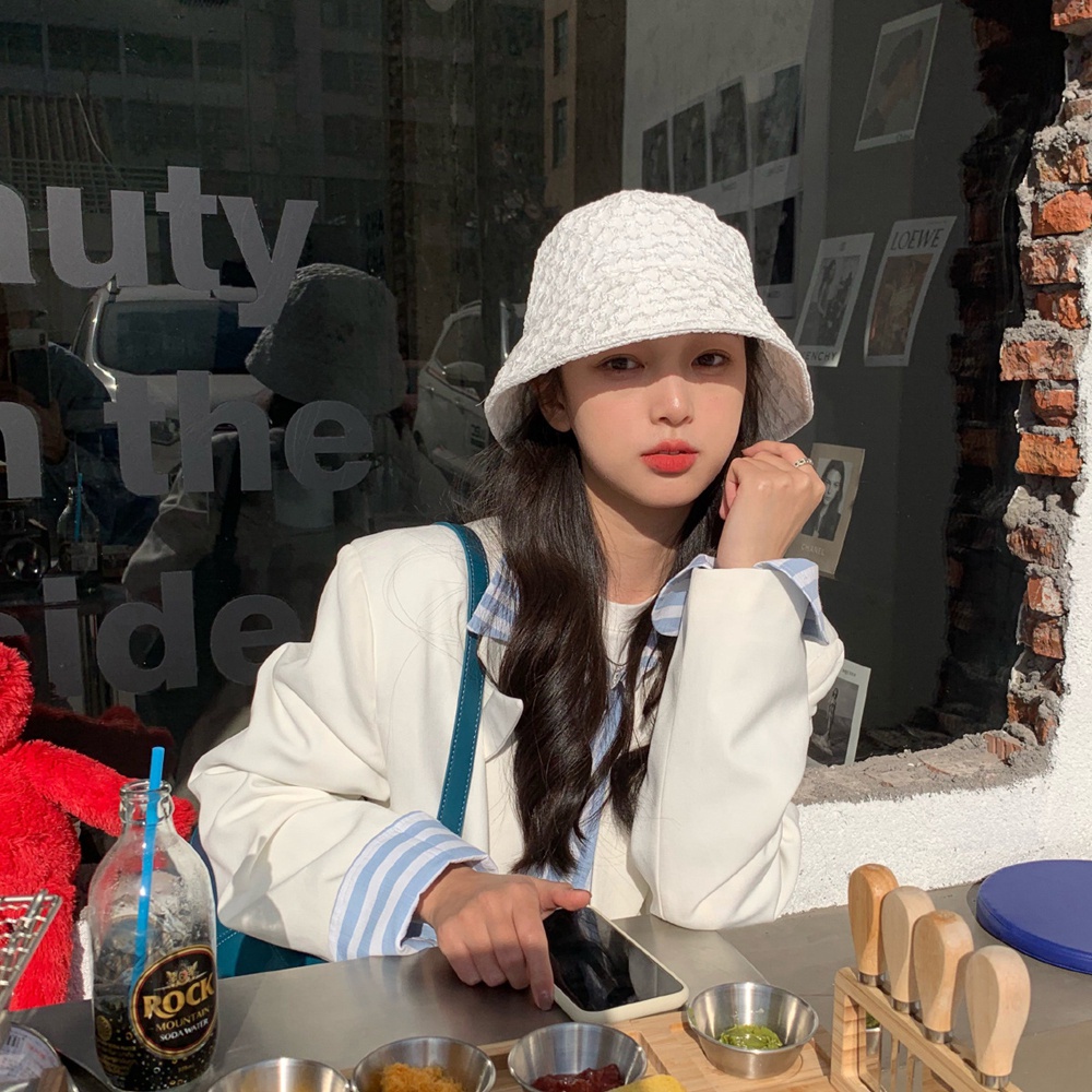 Mũ nylon phối ren thiết kế kiểu lưới có thể gập lại đơn giản thời trang mùa hè phong cách Hàn Quốc cho nữ nhiều màu