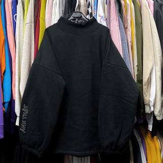 Áo SWEATER NỈ TRƠN ĐEN