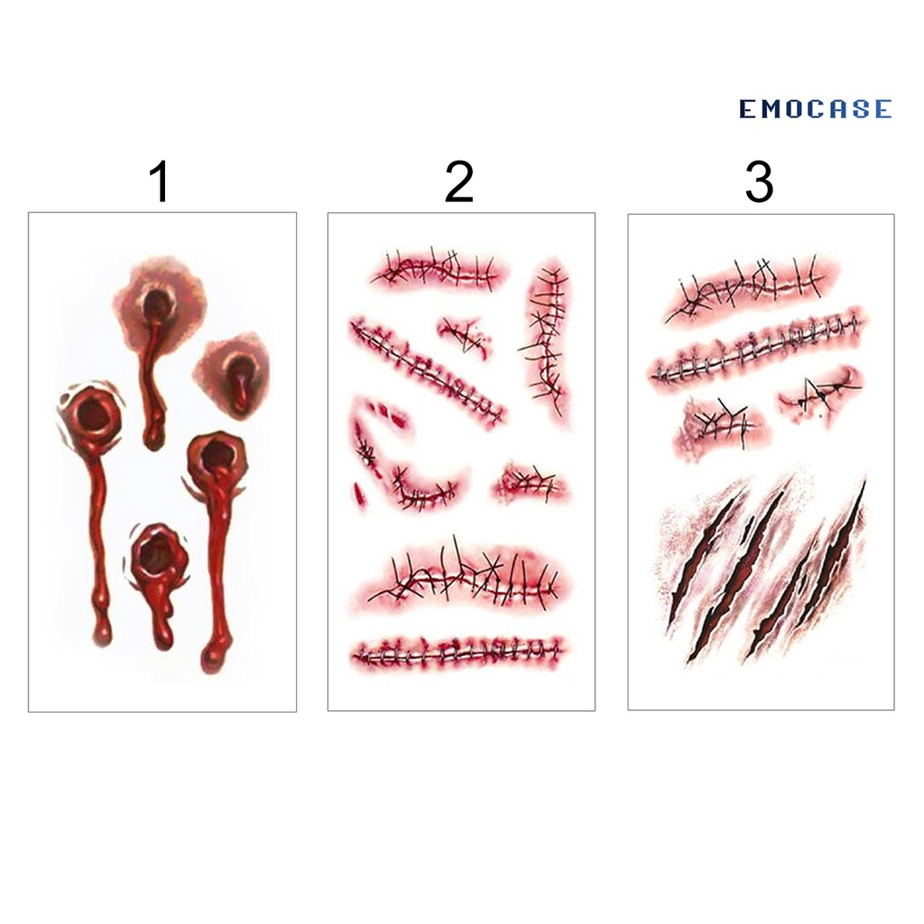 Hình Xăm Dán Vết Thương Thoáng Khí Lâu Trôi Phong Cách Halloween