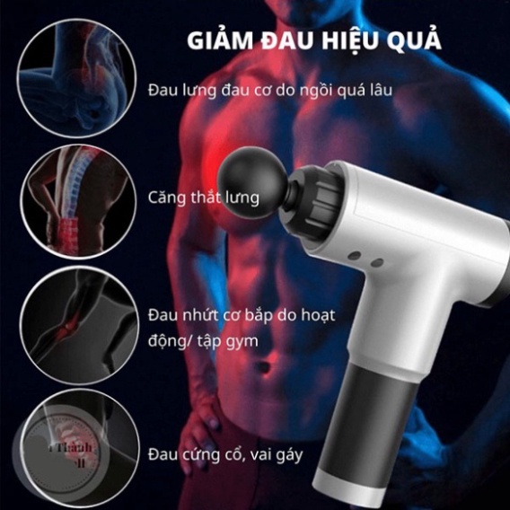 Máy Đấm Lưng Cầm Tay Nhỏ Gọn - Máy Massage 4 Đầu 6 Chế Độ Giảm Đau, Giãn Cơ Bắp Hiệu Quả