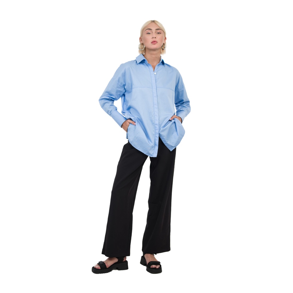Là min - Áo Sơ Mi Xanh Form Oversized