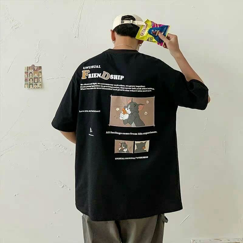 Áo Tom & Jerry tay lỡ unisex form rộng | BigBuy360 - bigbuy360.vn