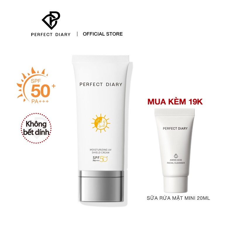 Kem chống nắng PERFECT DIARY SPF50+ bảo vệ khỏi tia UV PA+++ dưỡng ẩm 60ml