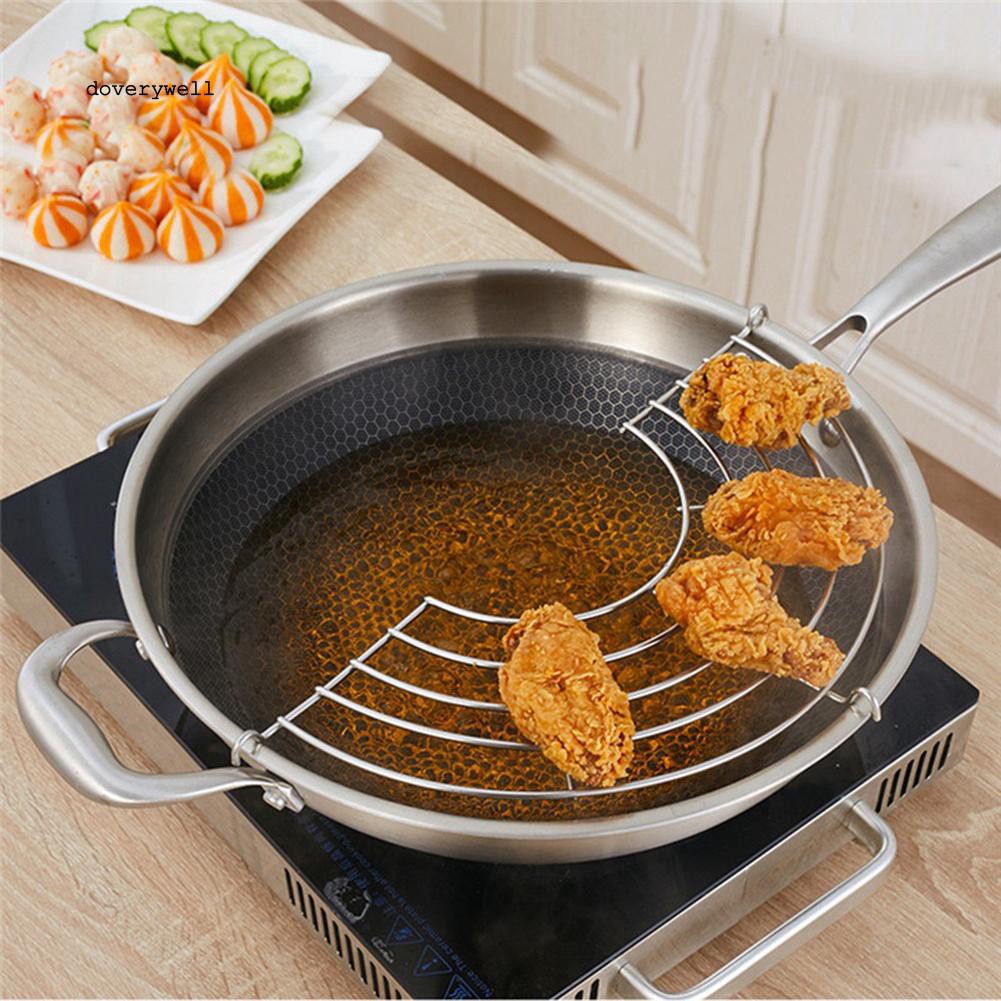 Khay ráo dầu, Giá để đồ chiên rán ráo dầu mỡ gắn trực tiếp lên chảo đa năng tiện dụng