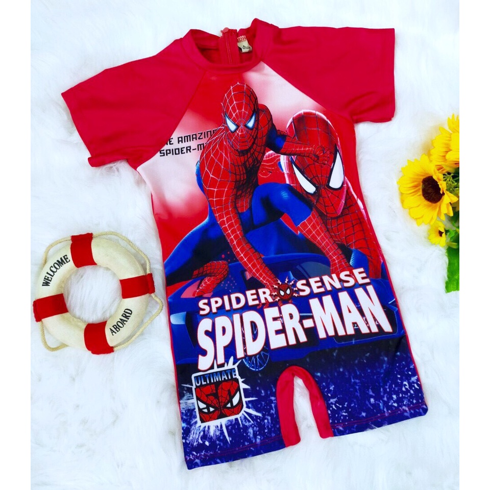 Đồ bơi bé trai 3-10 tuổi liền thân SPIDER MAN, Bộ bơi cho bé cao cấp vải co giãn cực tốt