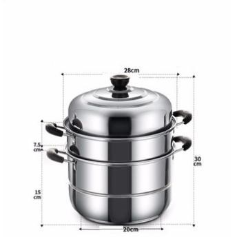 Nồi Hấp Inox Đa Năng 2,5 TẦNG 28CM Dùng Cho Cả Bếp Từ Và Bếp Ga