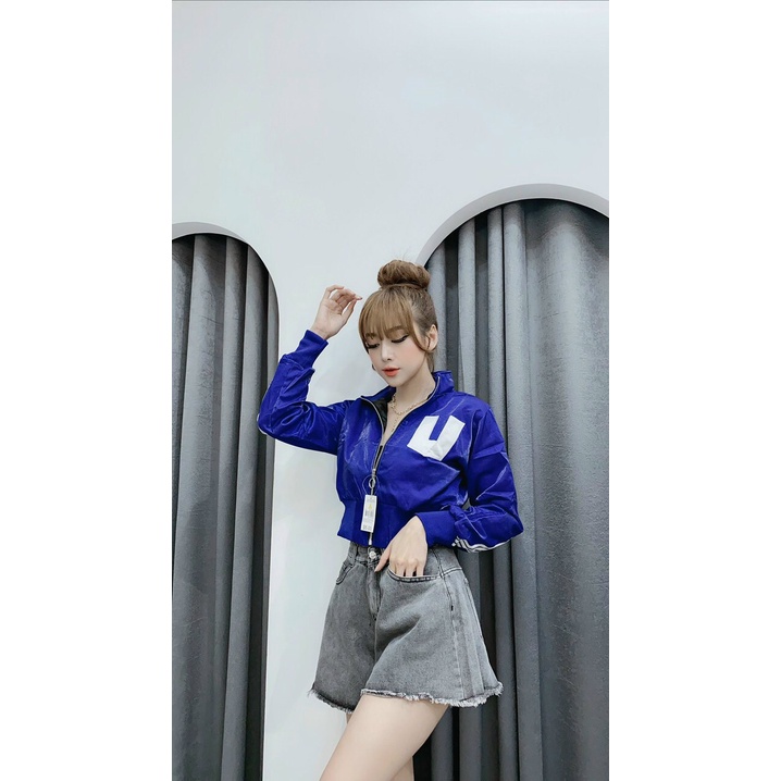 [43-55kg] Áo Khoác Kiểu Nữ Form Ngắn Cá Tính. Áo Khoác BomBer Nữ Ko Nón Vải Đẹp Có 1 Túi Trong [PU]