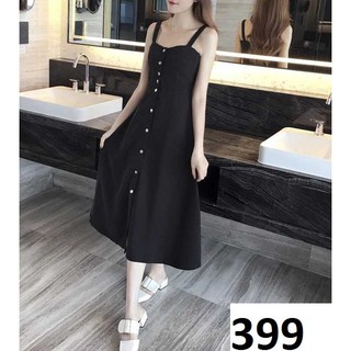ĐẦM THUN 2 DÂY CAO CẤP MÀU ĐEN VÀNG ĐỦ SIZE M L XL XXL - 399