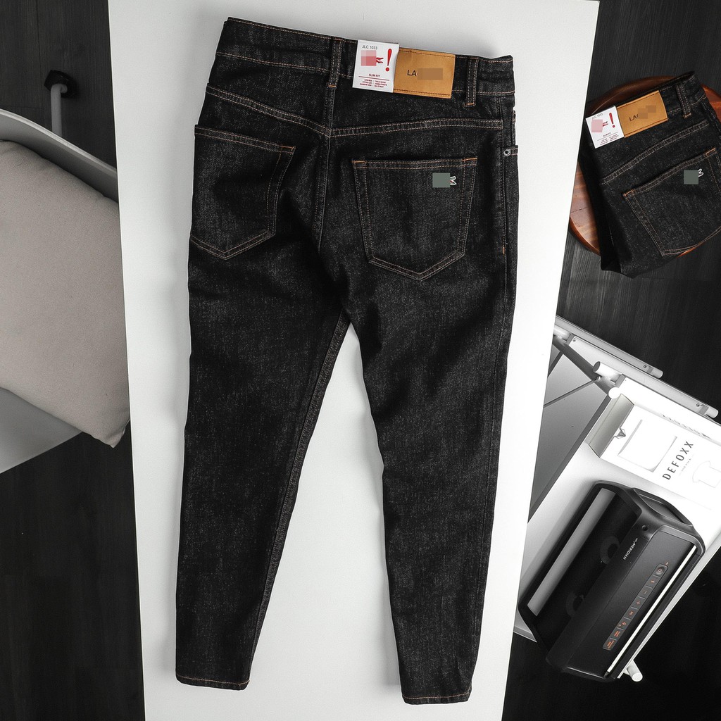 Quần jean dài nam LCST đen tiêu (Form Slimfit,chất vải co dãn,ống quần 15 - 18cm,hàng Vnxk)-1033 | BigBuy360 - bigbuy360.vn