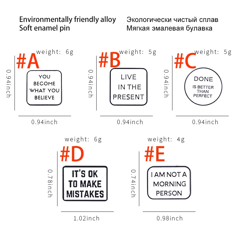 Huy hiệu cài áo thiết kế họa tiết chữ cái trẻ trung thời trang