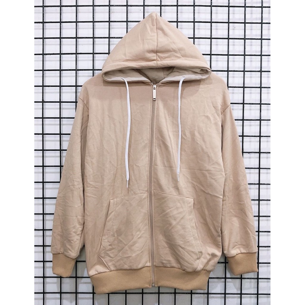 Áo khoác nỉ ngoại trơn túi đắp phối dây kéo đơn giản - ảnh thật | BigBuy360 - bigbuy360.vn