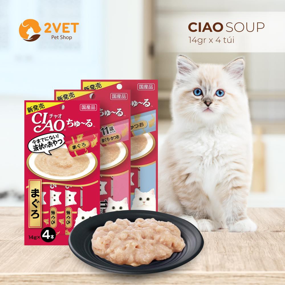 Ciao Soup - Soup Ăn Dành Cho Mèo Yêu - Gói 14gx4 - Nhiều Dinh Dưỡng - Giá Tốt Nhất Thị Trường