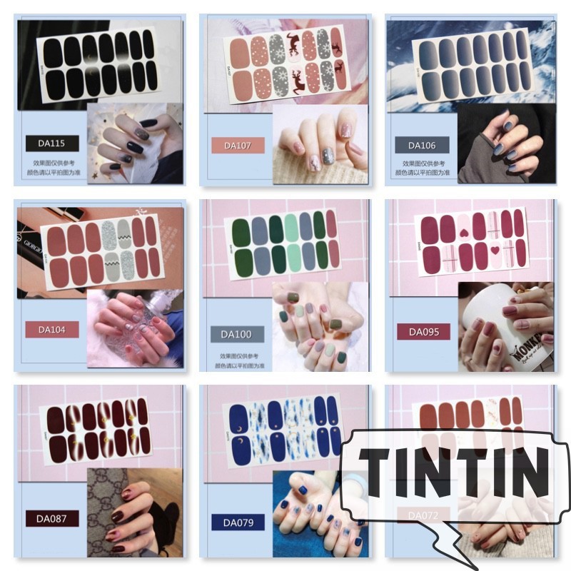 14 nhãn dán trang trí móng tay chống thấm nước phong cách Hàn Quốc TINTIN NAIL04