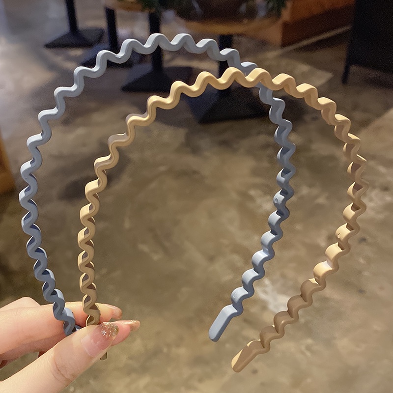 Băng Đô Gợn Sóng Bằng Nhựa Kiểu Hàn Quốc Đơn Giản Mới