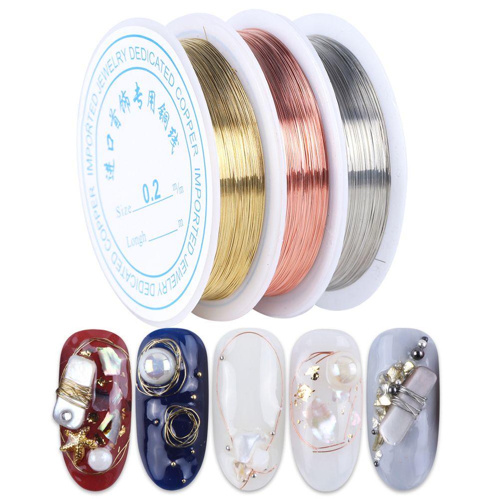 USNOW Phụ Kiện Trang Trí Móng Tay Nghệ Thuật Hình Hoa Hồng Bằng Kim Loại Siêu Mỏng DIY