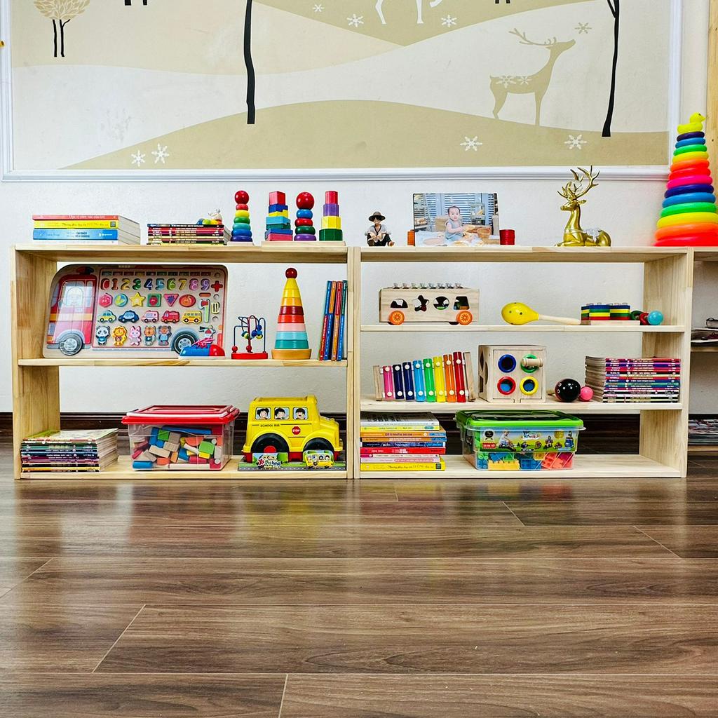 Kệ Đồ Chơi Montessori Trang Trí Nội Thất Trẻ Em,Trường Mầm Non Đựng Đồ Chơi Giá Sách Vât Dụng