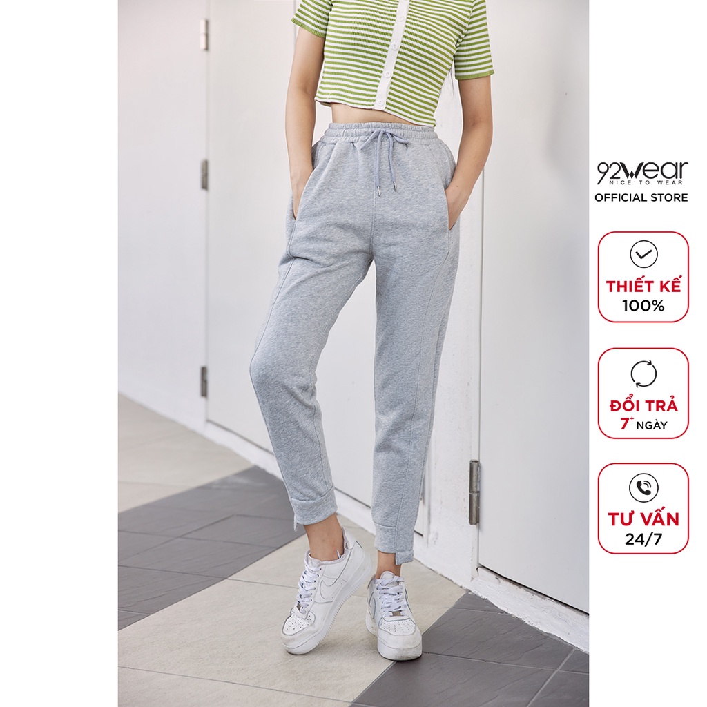 Quần jogger nữ 92WEAR, trẻ trung, chất nỉ cao cấp QNW1173