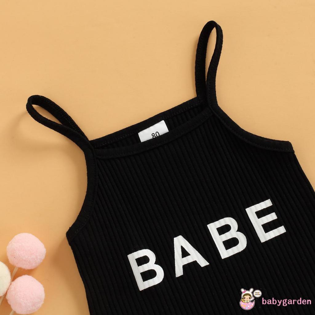 Đầm Hai Dây Dáng Chữ A In Chữ Thời Trang Mùa Hè Cho Bé Gái 1-6 Tuổi