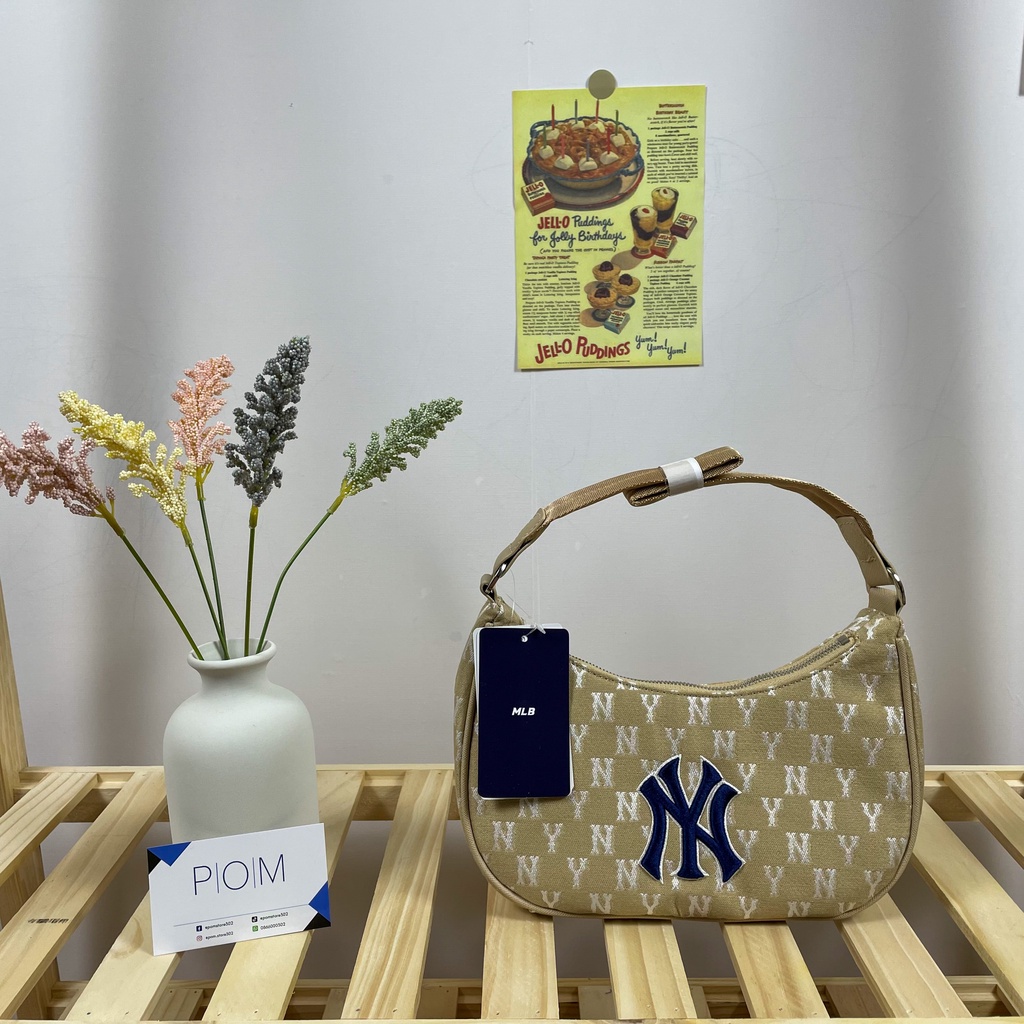 Túi kẹp nách NY túi xách nữ M.L.B NY Monogram Hobo Bag Blue - Pom Store