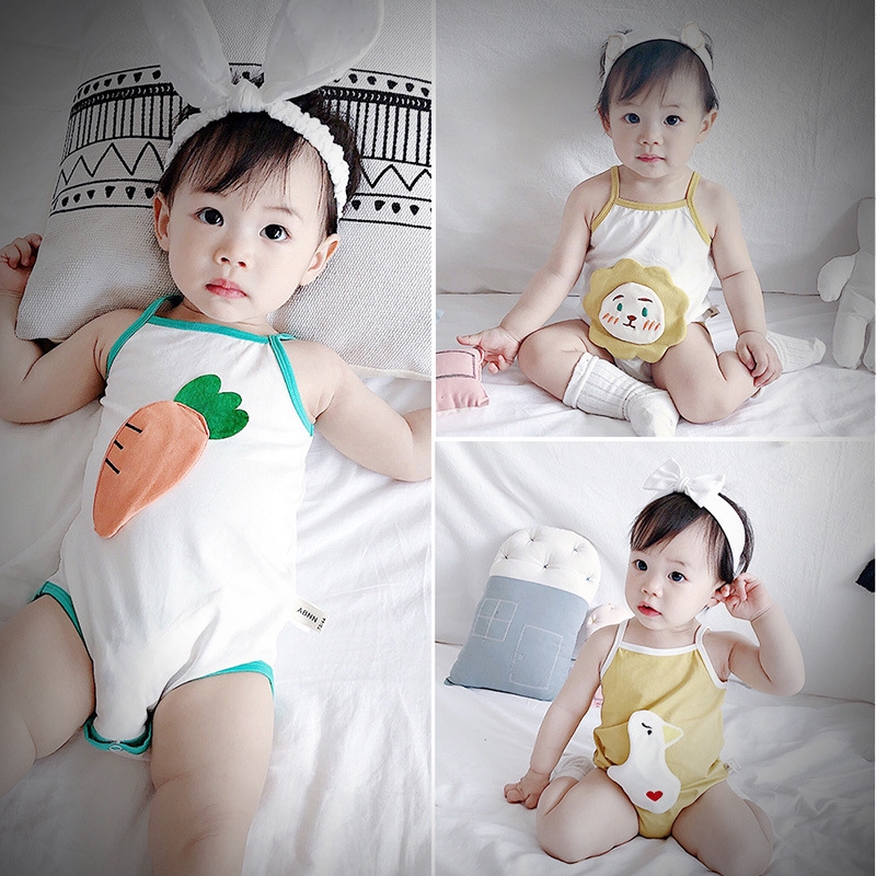 Bộ Quần Yếm Cotton Đáng Yêu Cho Trẻ Sơ Sinh